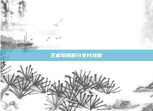 王者荣耀积分支付攻略