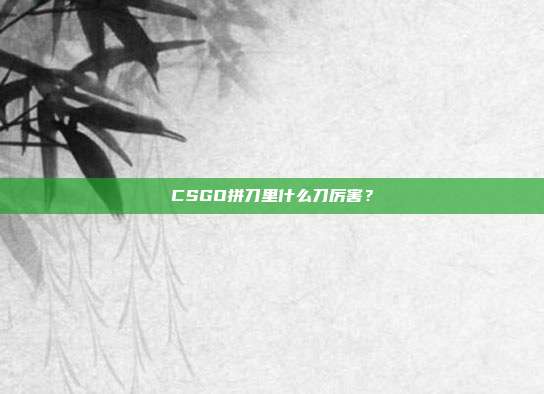 CSGO拼刀里什么刀厉害?