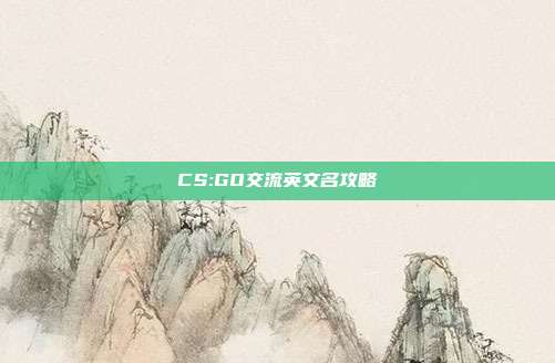 CS:GO交流英文名攻略