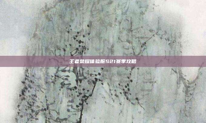 王者荣耀体验服S21赛季攻略