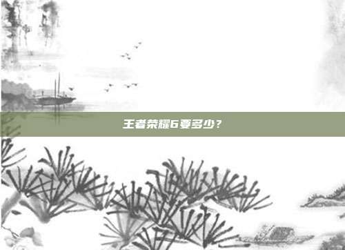 王者荣耀6要多少?