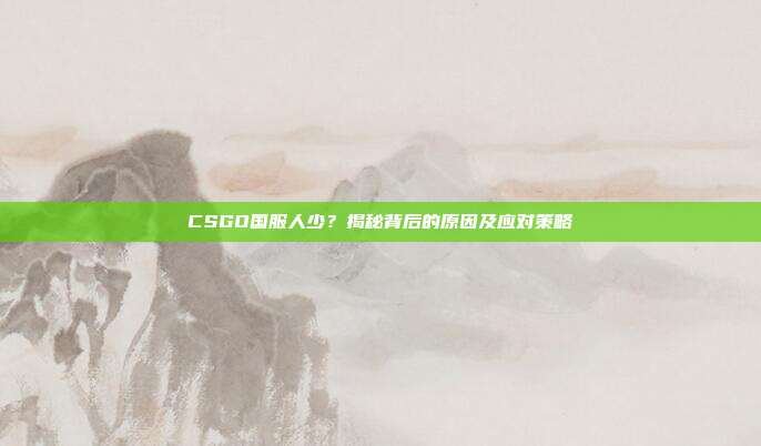 CSGO国服人少?揭秘背后的原因及应对策略