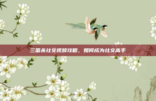 三国杀社交视频攻略,如何成为社交高手