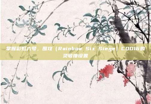 掌握彩虹六号,围攻(Rainbow Six Siege)COD16的灵敏度设置