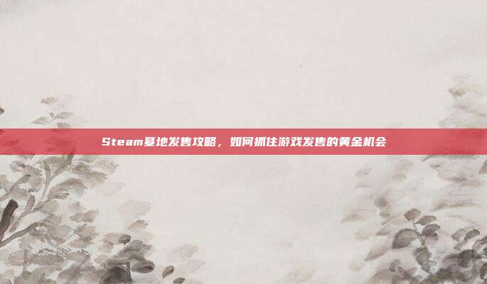 Steam墓地发售攻略，如何抓住游戏发售的黄金机会