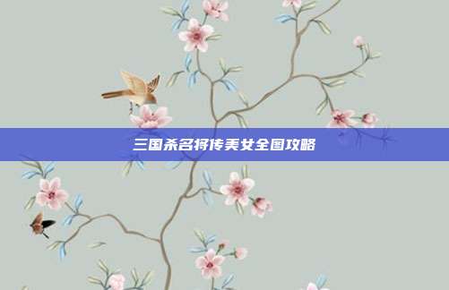 三国杀名将传美女全图攻略