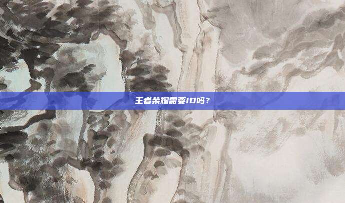 王者荣耀需要ID吗?