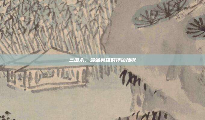 三国杀,最强英雄的神秘抽取