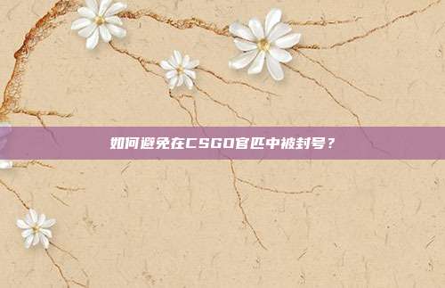如何避免在CSGO官匹中被封号？