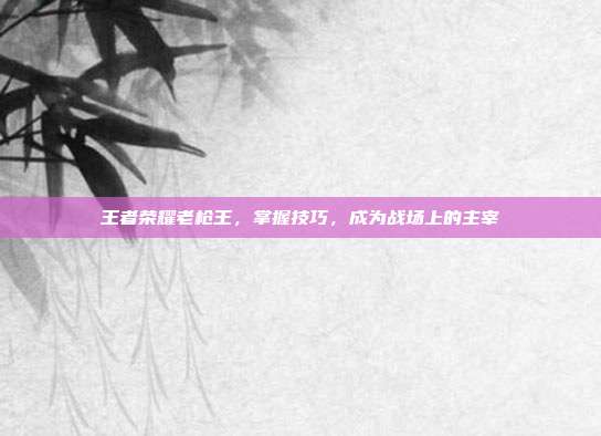 王者荣耀老枪王,掌握技巧,成为战场上的主宰