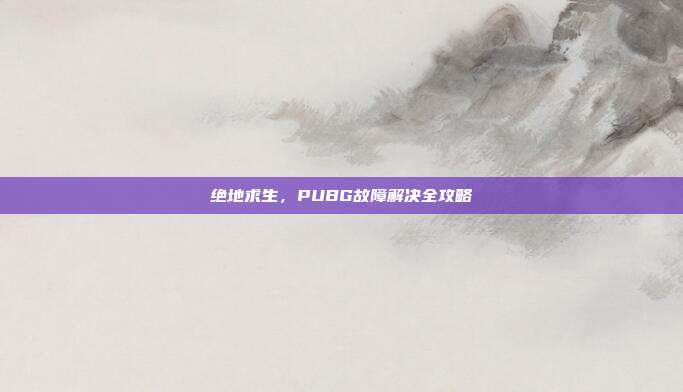 绝地求生,PUBG故障解决全攻略