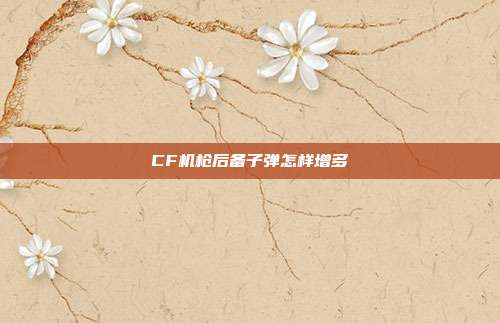 CF机枪后备子弹怎样增多