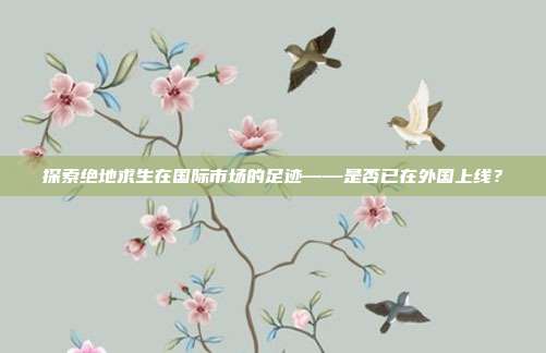 探索绝地求生在国际市场的足迹——是否已在外国上线?