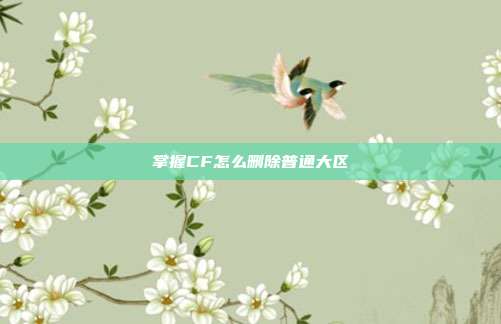 掌握CF怎么删除普通大区