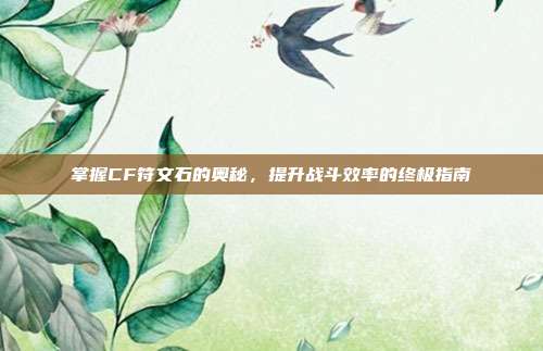 掌握CF符文石的奥秘，提升战斗效率的终极指南