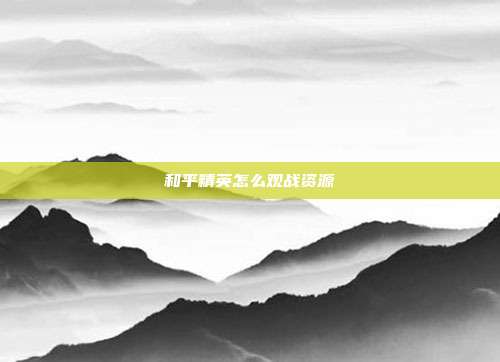 和平精英怎么观战资源