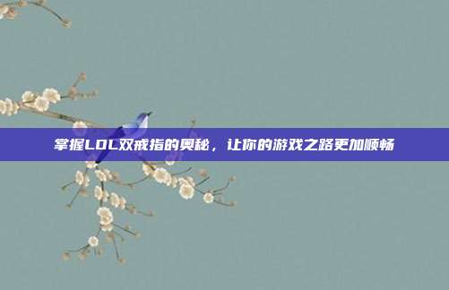 掌握LOL双戒指的奥秘,让你的游戏之路更加顺畅