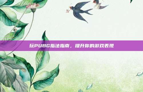玩PUBG指法指南,提升你的游戏表现