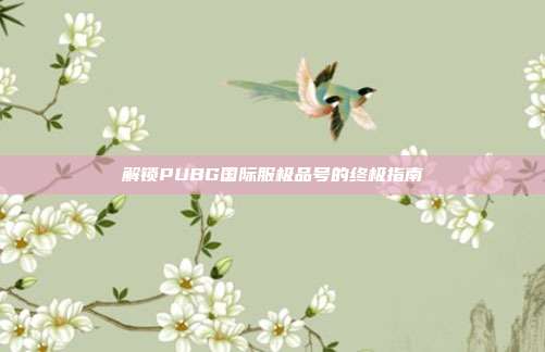 解锁PUBG国际服极品号的终极指南