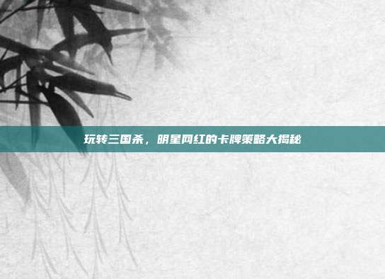 玩转三国杀,明星网红的卡牌策略大揭秘