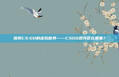 探索CS:GO的虚拟世界——CSGO观光区在哪里?