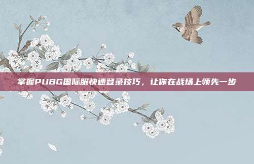 掌握PUBG国际服快速登录技巧,让你在战场上领先一步