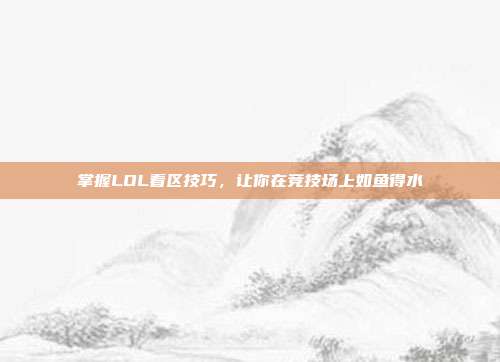 掌握LOL看区技巧,让你在竞技场上如鱼得水