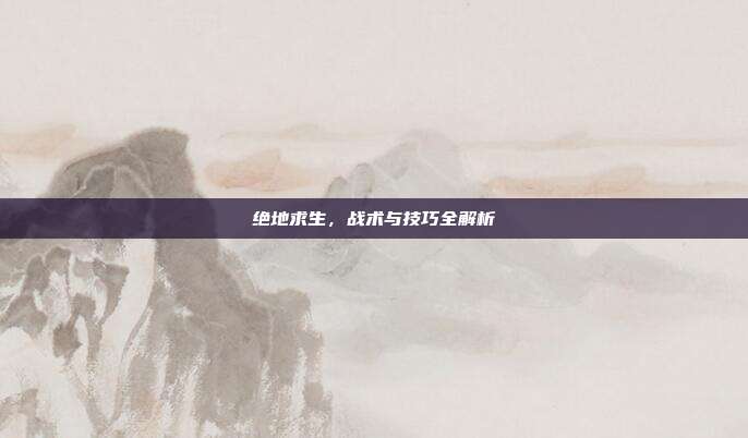 绝地求生，战术与技巧全解析