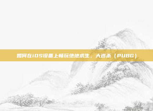 如何在iOS设备上畅玩绝地求生,大逃杀(PUBG)