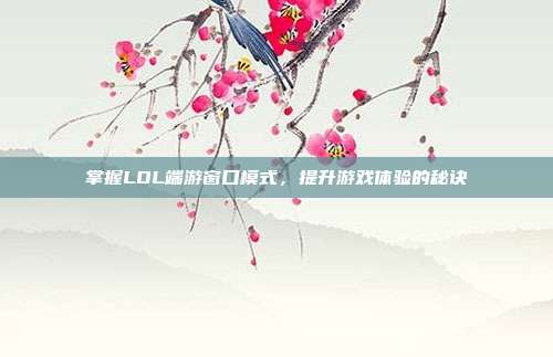 掌握LOL端游窗口模式,提升游戏体验的秘诀