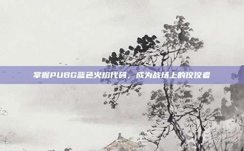 掌握PUBG蓝色火焰代码,成为战场上的佼佼者