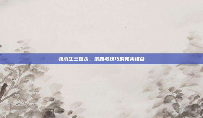 张雨生三国杀,策略与技巧的完美结合