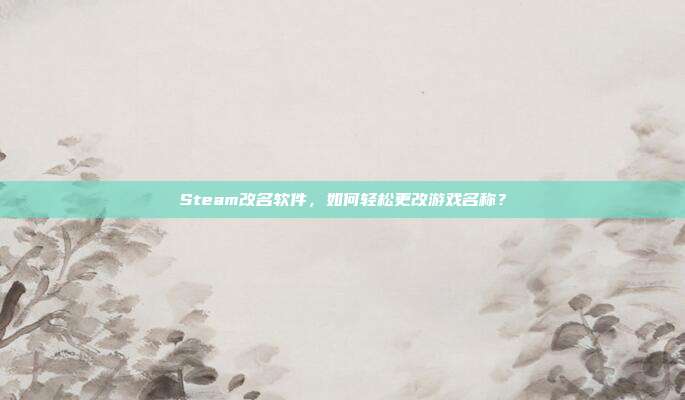 Steam改名软件,如何轻松更改游戏名称?
