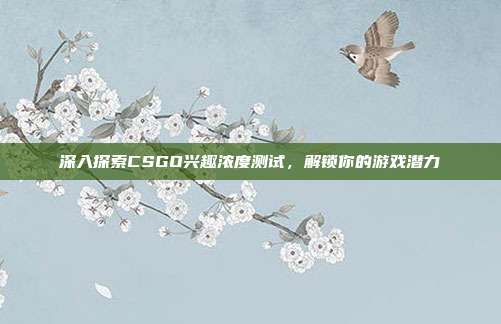 深入探索CSGO兴趣浓度测试,解锁你的游戏潜力