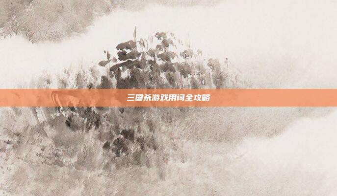 三国杀游戏用词全攻略