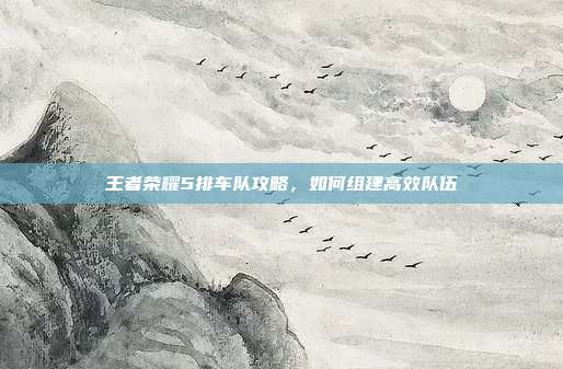 王者荣耀5排车队攻略，如何组建高效队伍