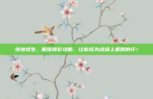 绝地求生,服饰降价攻略,让你成为战场上最靓的仔!