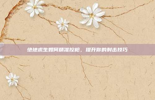 绝地求生如何精准控枪,提升你的射击技巧