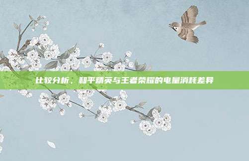 比较分析,和平精英与王者荣耀的电量消耗差异