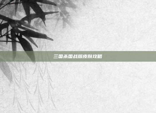 三国杀国战版皮肤攻略