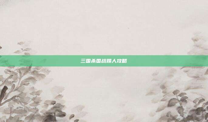 三国杀国战踢人攻略
