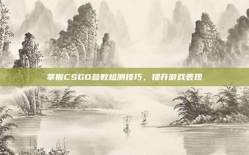 掌握CSGO参数检测技巧，提升游戏表现