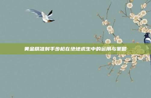 黄金精准射手步枪在绝地求生中的运用与策略