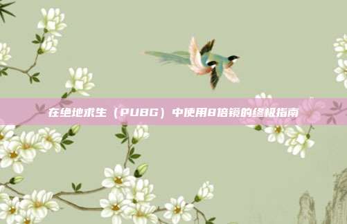 在绝地求生（PUBG）中使用8倍镜的终极指南