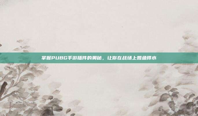 掌握PUBG手游插件的奥秘，让你在战场上如鱼得水