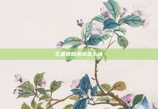 王者荣耀演员怎么请