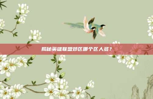 揭秘英雄联盟郊区哪个区人多？