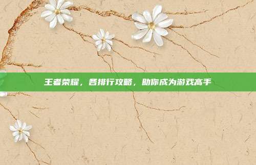 王者荣耀，各排行攻略，助你成为游戏高手