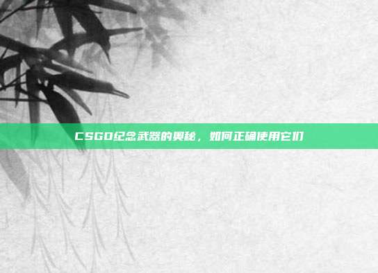 CSGO纪念武器的奥秘,如何正确使用它们