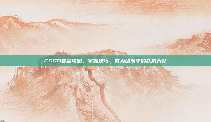 CSGO暮言攻略,掌握技巧,成为团队中的战术大师